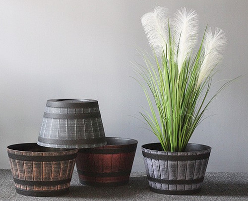 Large barrel planter plant pot - planter,