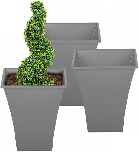 Grey large plant pots - x,