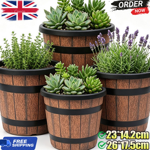Large round barrel - planter, tub