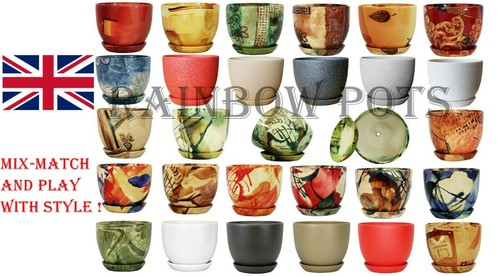 Ceramic plant pots with - with, saucer