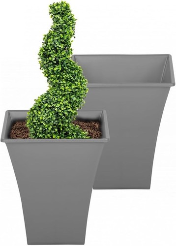 Grey large plant pots - large,