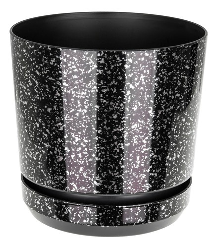 Plastic black marble plant - plant, pot