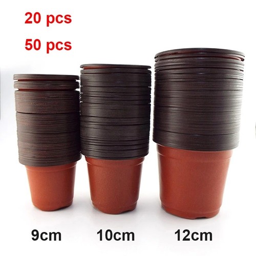 Black plastic plant pots - pots, 3