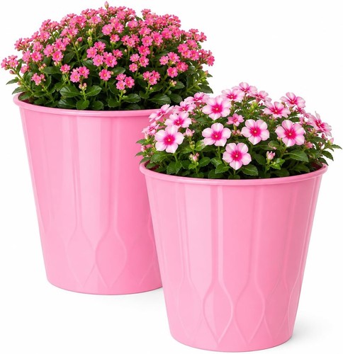 Pink plastic plant - plastic, of